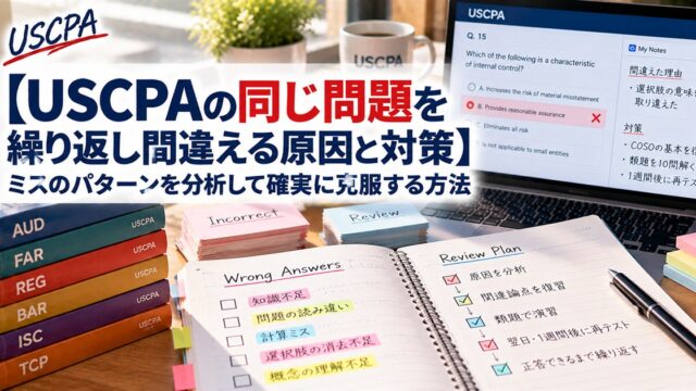 【USCPAの同じ問題を繰り返し間違える原因と対策】ミスのパターンを分析して克服する方法（誤答ノートと復習プラン）