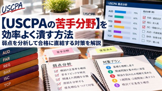 【USCPAの苦手分野】を効率よく潰す方法（弱点分析のノートと対策プラン）
