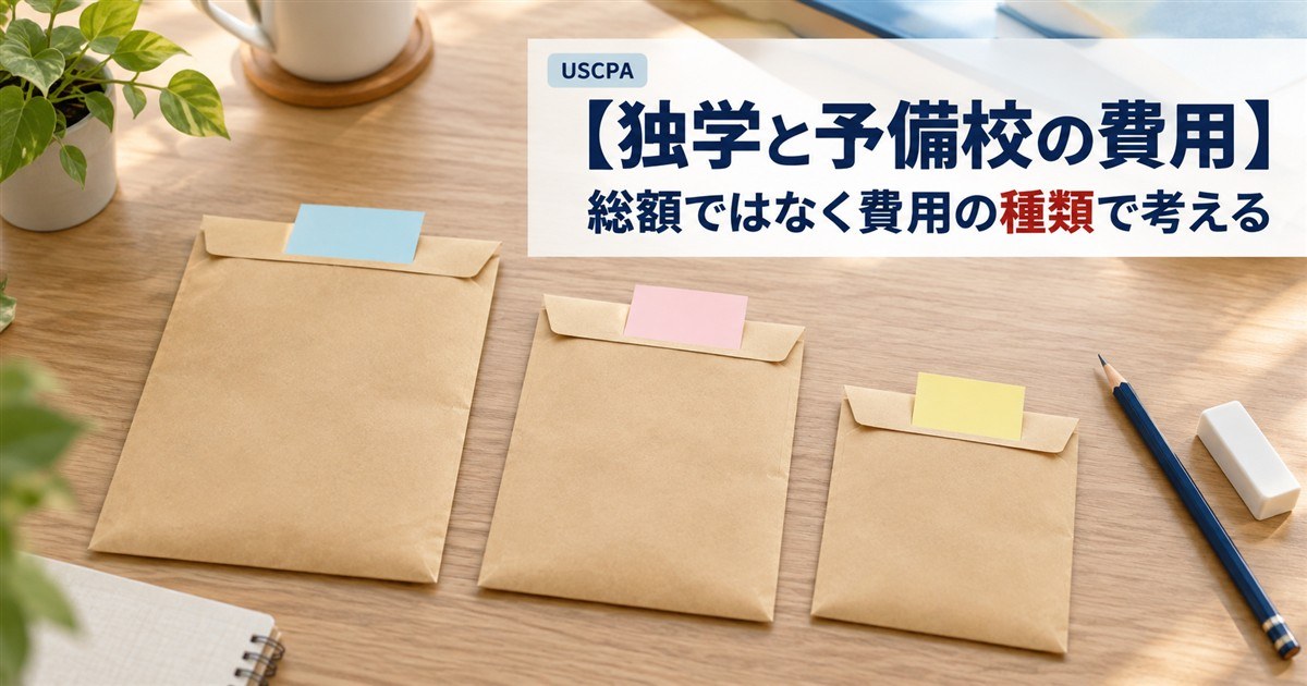 【独学と予備校の費用】総額ではなく費用の種類で考える（大きさの違う3つの封筒）