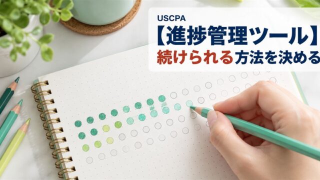 【進捗管理ツール】続けられる方法を決める（ドットノートに色鉛筆で進み具合を塗る手元）