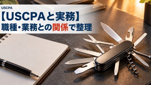 【USCPAと実務】職種・業務との関係で整理（ノートと多機能ナイフ）